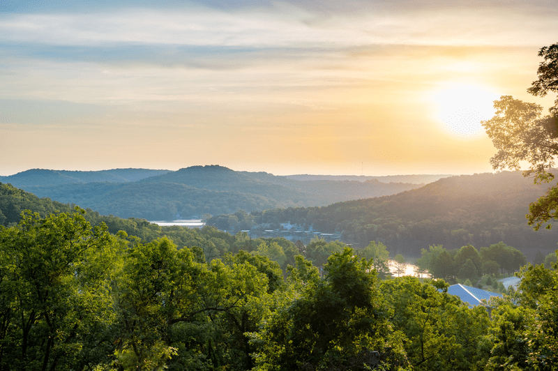 Ozark Mountains landscape near Shell Knob, Missouri